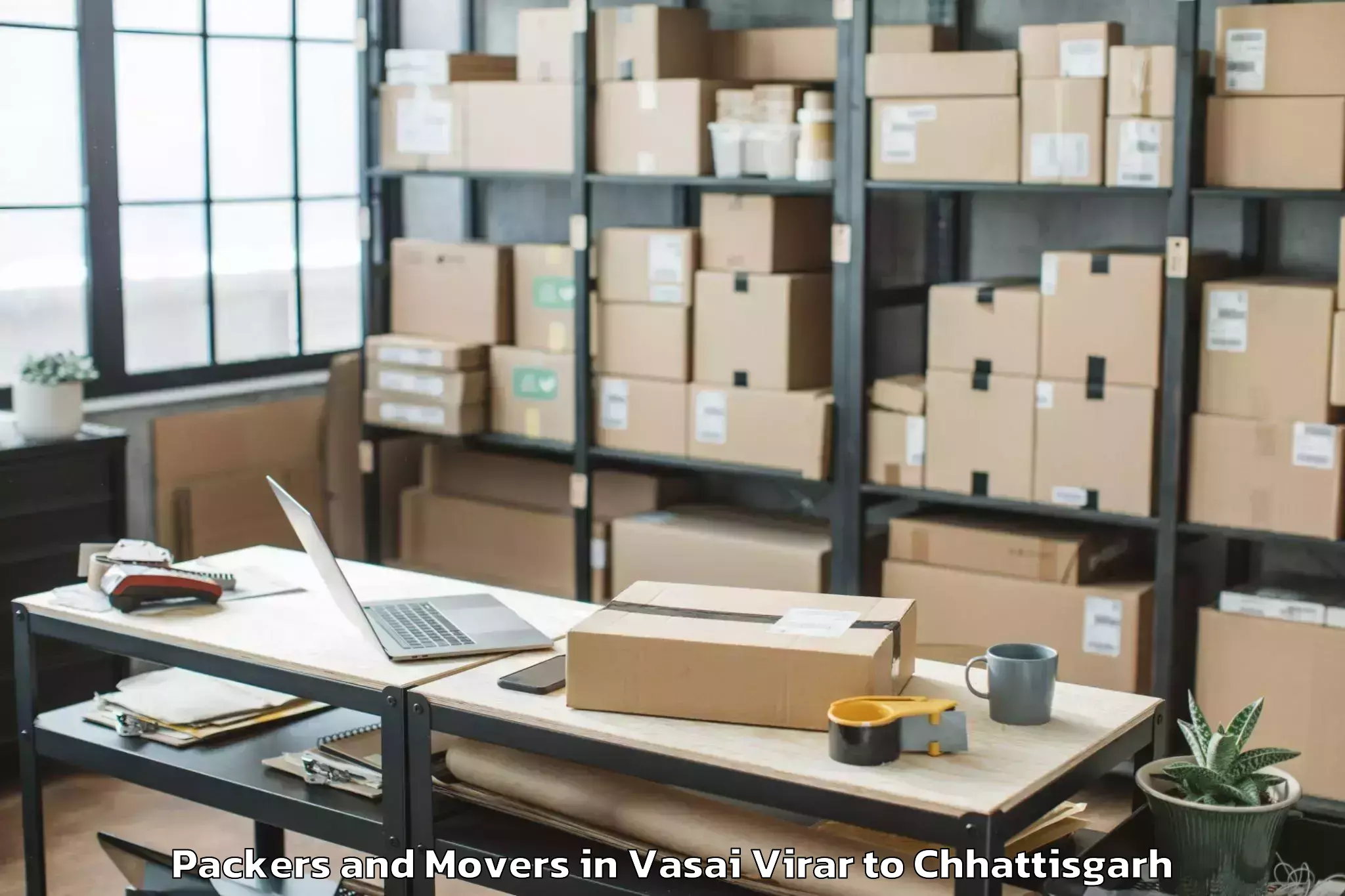 Easy Vasai Virar to Baloda Bazar Packers And Movers Booking